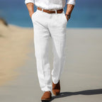 Colton - Men's Premium Linen Flat-Front Trousers