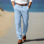 Colton - Men's Premium Linen Flat-Front Trousers