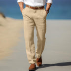 Colton - Men's Premium Linen Flat-Front Trousers
