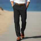Colton - Men's Premium Linen Flat-Front Trousers