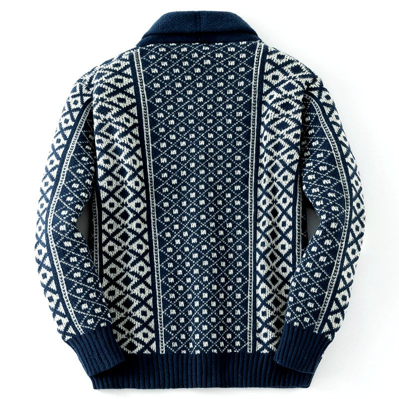 Conner - Men's Argyle Shawl Collar Knit Cardigan 4