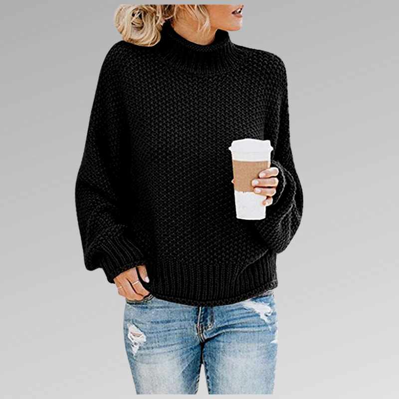 Cora - Women's Chunky Mock Neck Oversized Sweater 3
