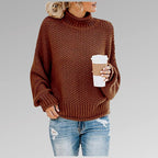 Cora - Women's Chunky Mock Neck Oversized Sweater 4