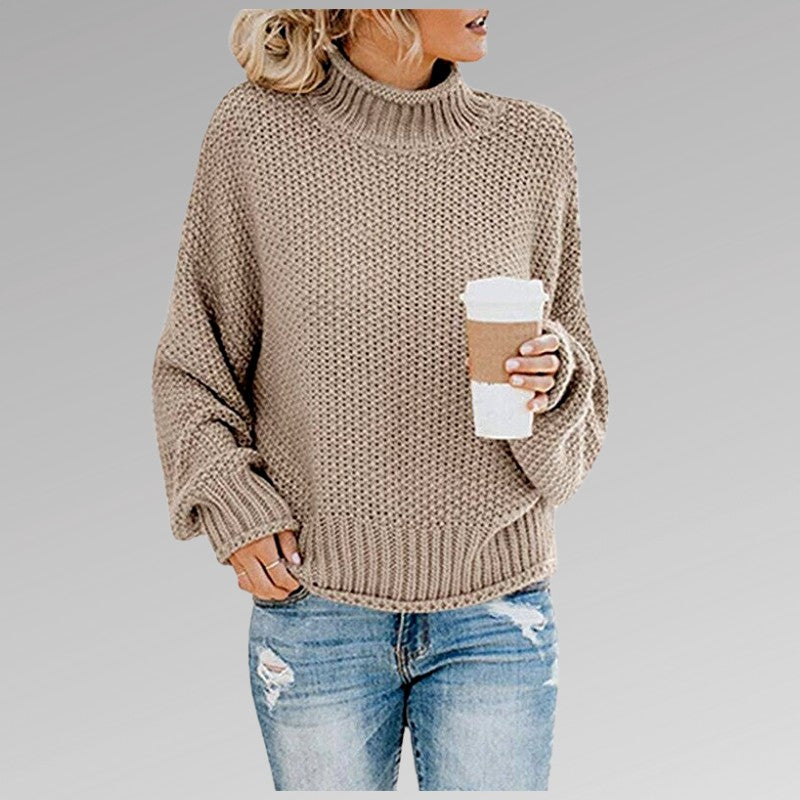 Cora - Women's Chunky Mock Neck Oversized Sweater 6