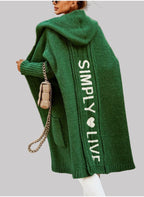 Courtney - Women's Oversized Hooded Open-Front Knit Cardigan