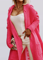 Courtney - Women's Oversized Hooded Open-Front Knit Cardigan