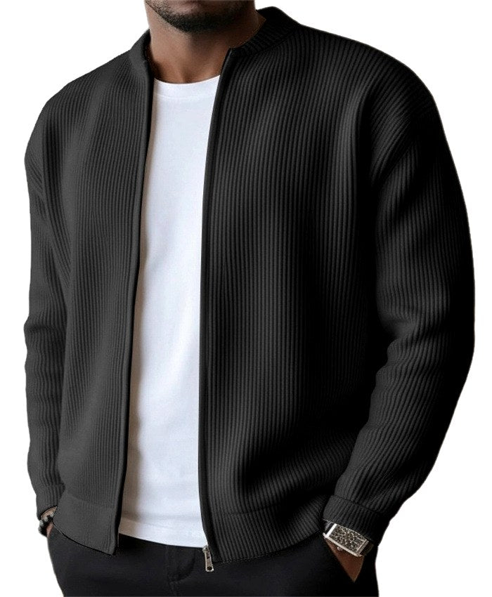 Cyrus - Men's Corduroy Stand-up Collar Lightweight Cardigan 1