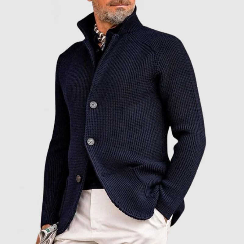 Damian - Men's Ribbed Knit Blazer Cardigan