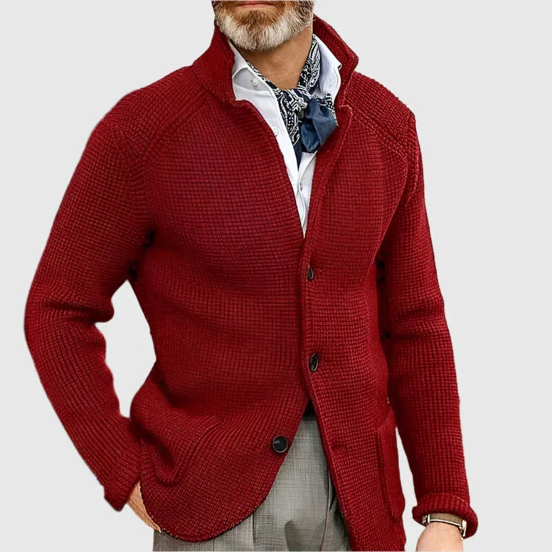 Damian - Men's Ribbed Knit Blazer Cardigan