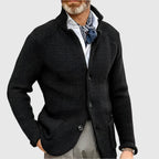 Damian - Men's Ribbed Knit Blazer Cardigan