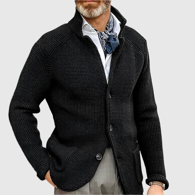 Damian - Men's Ribbed Knit Blazer Cardigan