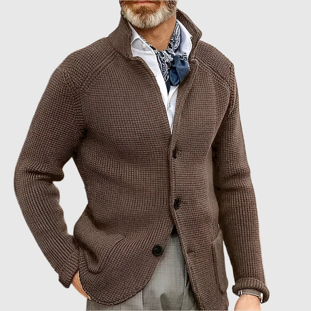 Damian - Men's Ribbed Knit Blazer Cardigan