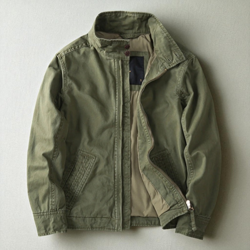 Daniel - Men's Structured Collar Utility Jacket with Zip Front
