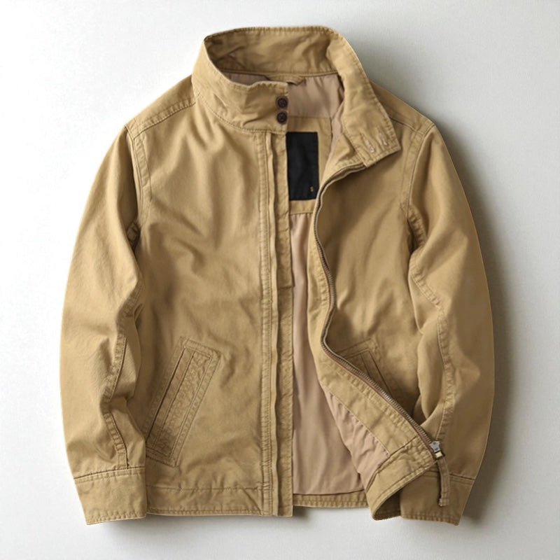 Daniel - Men's Structured Collar Utility Jacket with Zip Front
