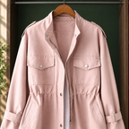 Daphne - Women's Drawstring-Waist Cargo Rain Jacket