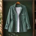 Daphne - Women's Drawstring-Waist Cargo Rain Jacket