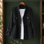 Daphne - Women's Drawstring-Waist Cargo Rain Jacket
