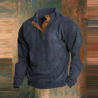 Dare - Men's Ribbed Patch Button Neck Sweater 3