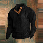 Dare - Men's Ribbed Patch Button Neck Sweater 6