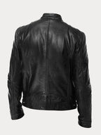 Dashawn - Men's Zip-Front Leather Jacket with Chest Pockets