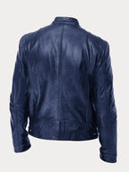 Dashawn - Men's Zip-Front Leather Jacket with Chest Pockets