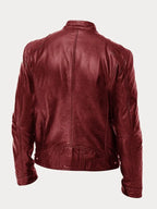 Dashawn - Men's Zip-Front Leather Jacket with Chest Pockets