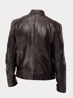 Dashawn - Men's Zip-Front Leather Jacket with Chest Pockets