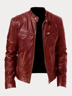 Dashawn - Men's Zip-Front Leather Jacket with Chest Pockets