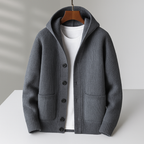 Dashiell - Men's Hooded Ribbed Cardigan