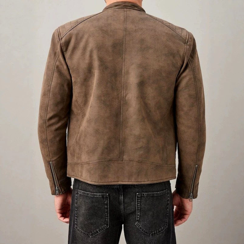 David - Men's Classic Stand-Collar Faux Suede Jacket 4