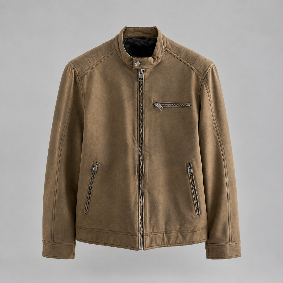 David - Men's Classic Stand-Collar Faux Suede Jacket 6