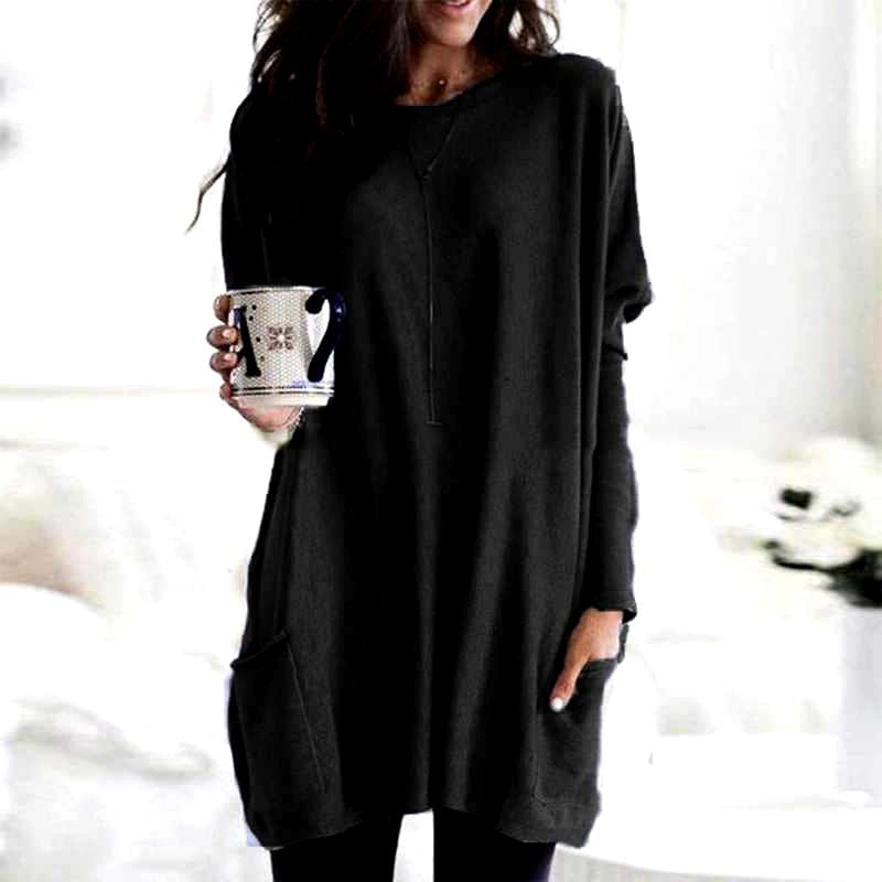 Davina - Women's Round Neck Oversized Long Sweater 2
