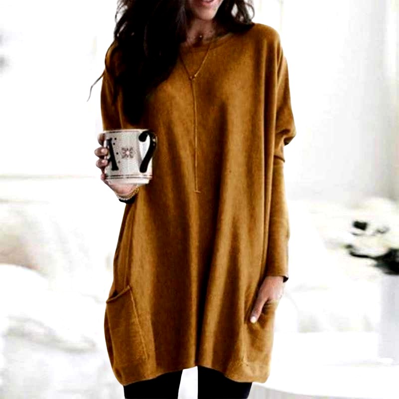 Davina - Women's Round Neck Oversized Long Sweater 3