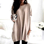 Davina - Women's Round Neck Oversized Long Sweater 4