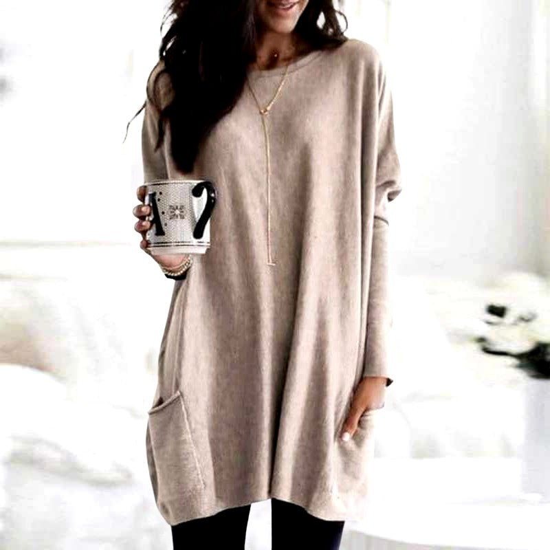 Davina - Women's Round Neck Oversized Long Sweater 4