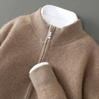 Dawson - Men's Wool Ribbed Zip-Neck Sweater 1