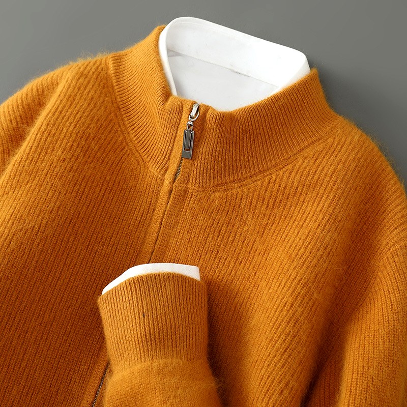 Dawson - Men's Wool Ribbed Zip-Neck Sweater 3