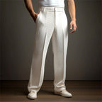 Dean - Men's Textured Pleated Straight Leg Pants 1