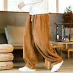 Declan - Men's Corduroy Drawstring Wide Leg Summer Pants 2