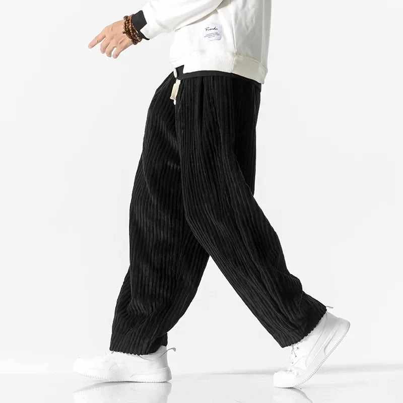 Declan - Men's Corduroy Drawstring Wide Leg Summer Pants 9