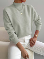 Delilah - Women's Mock Neck Pullover Sweater