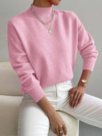 Delilah - Women's Mock Neck Pullover Sweater