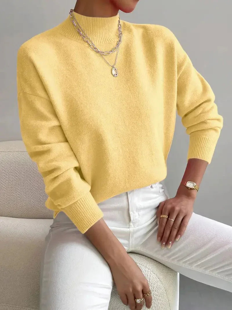 Delilah - Women's Mock Neck Pullover Sweater