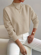 Delilah - Women's Mock Neck Pullover Sweater