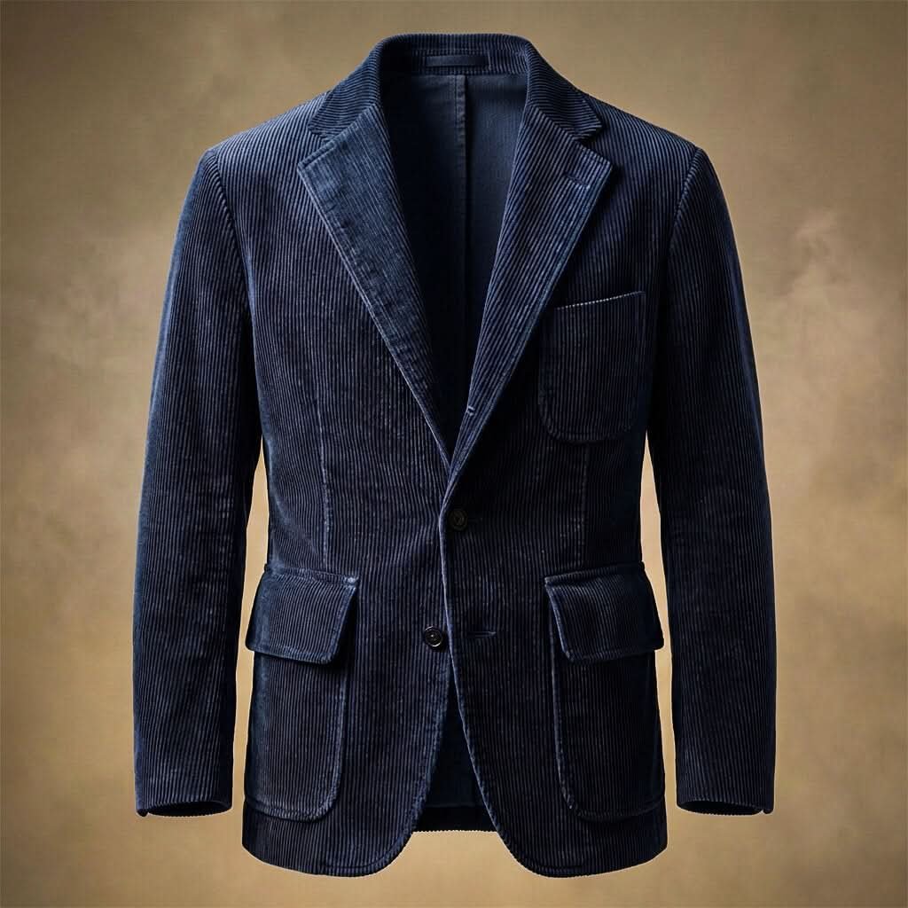 Denver - Men's Ribbed Corduroy Blazer with Notch Lapels