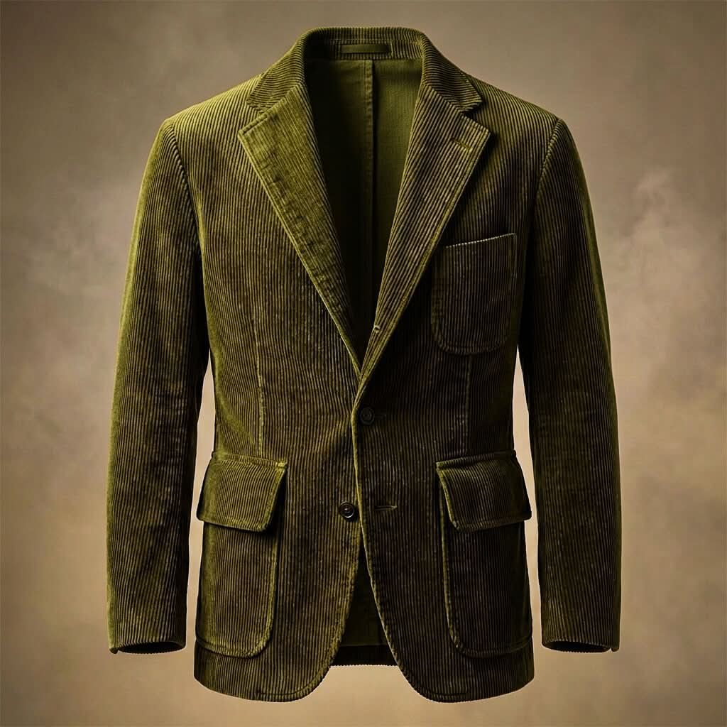 Denver - Men's Ribbed Corduroy Blazer with Notch Lapels