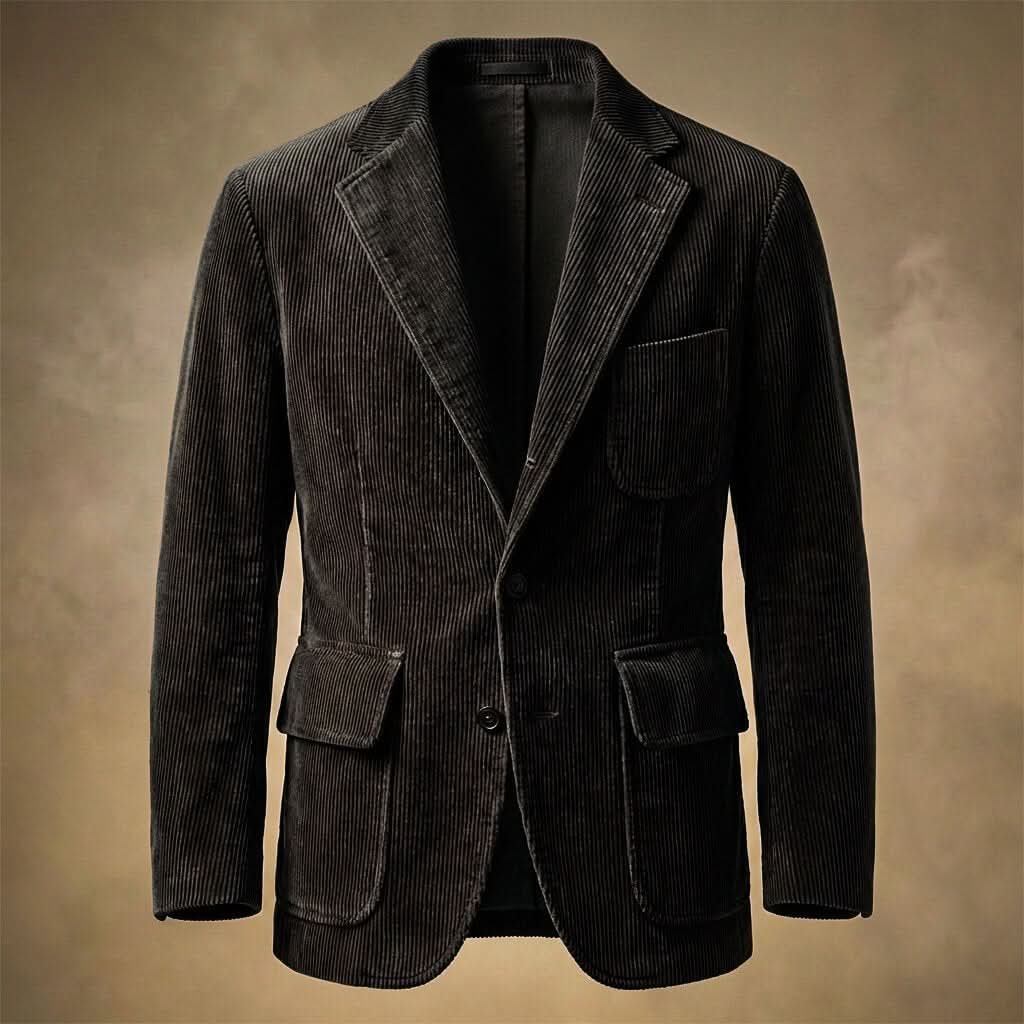 Denver - Men's Ribbed Corduroy Blazer with Notch Lapels