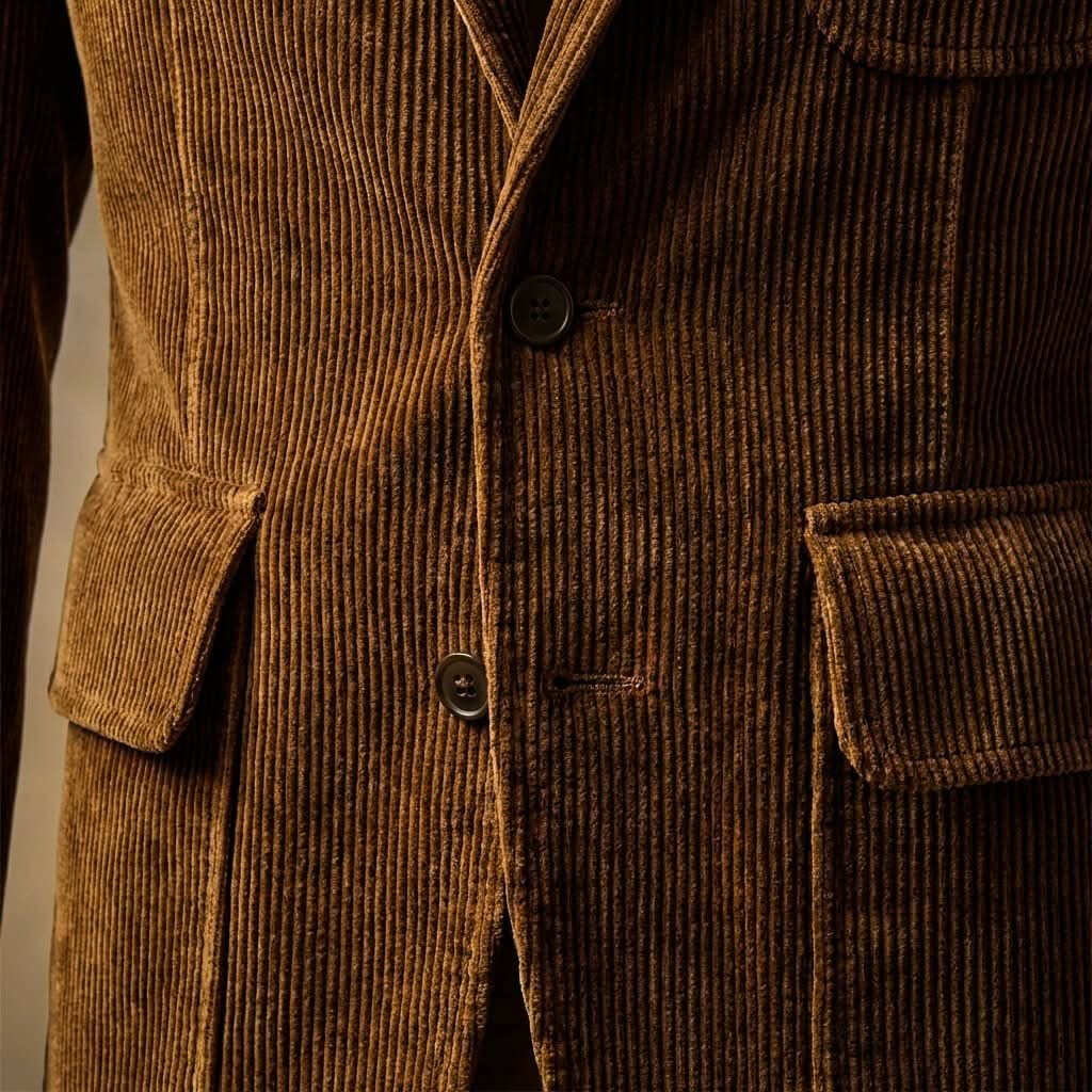 Denver - Men's Ribbed Corduroy Blazer with Notch Lapels