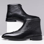 Devin - Men's Brogue Zip Ankle Boots