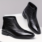 Devin - Men's Brogue Zip Ankle Boots